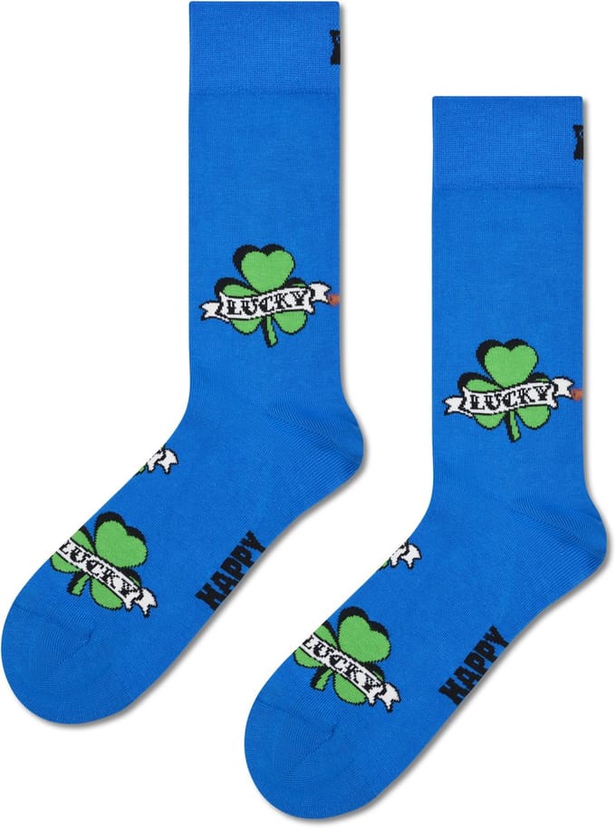 Happy Socks Three-Leaf Luck Sock - unisex sokken - blauw - Unisex - Maat: 41 - 46