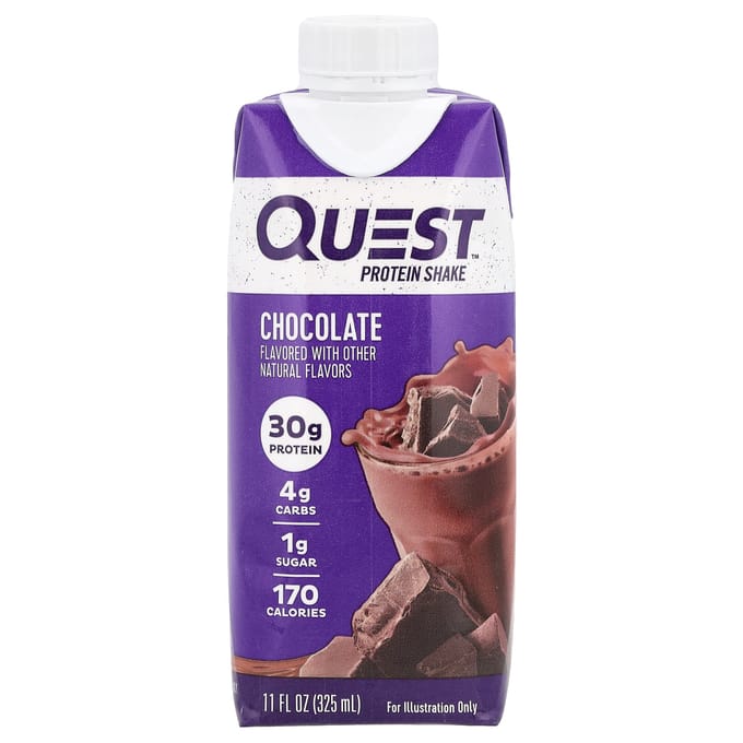 Quest Nutrition, Eiwitshake, Chocolade, 4 Stuks, 11 fl oz (325 ml) Elk