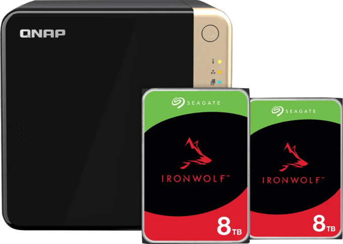 QNAP TS-464-8G + Seagate Ironwolf 16TB (2x8TB)