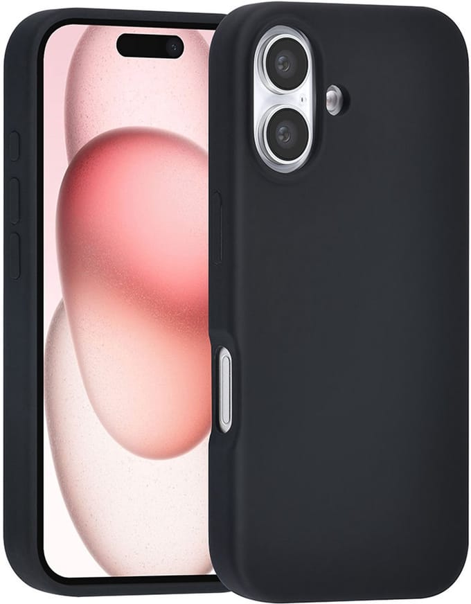 TUNIQ-iPhone 16 Backcase-Premium Liquid silicone-Zwart