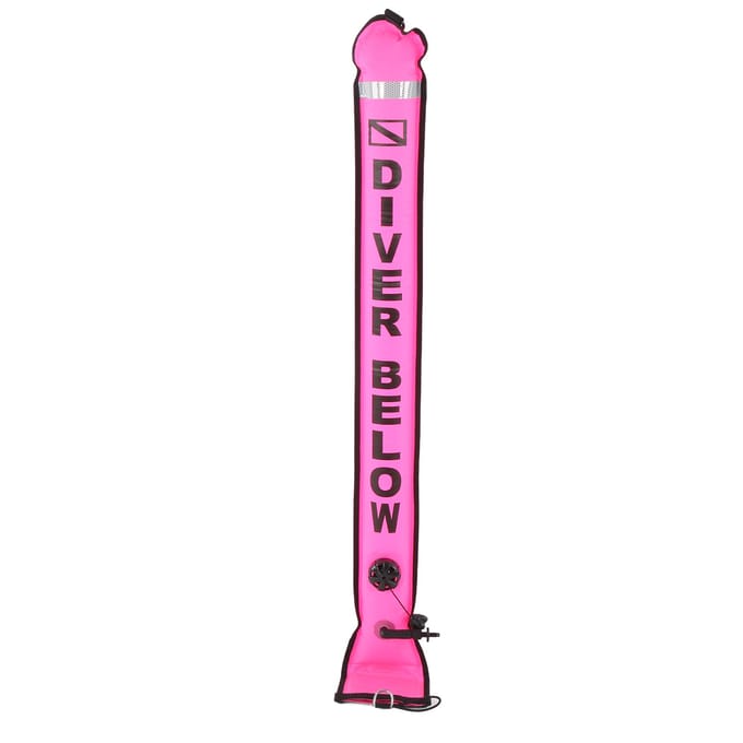 120x15cm Duik Surface Marker Boei Hoge Zichtbaarheid Opblaasbare Surface Marker Signaalbuis Roseate pink