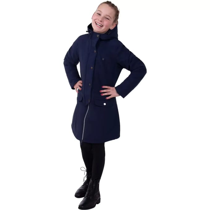 Qhp Winterjas Linde junior navy - 152 | Winterkleding ruiter