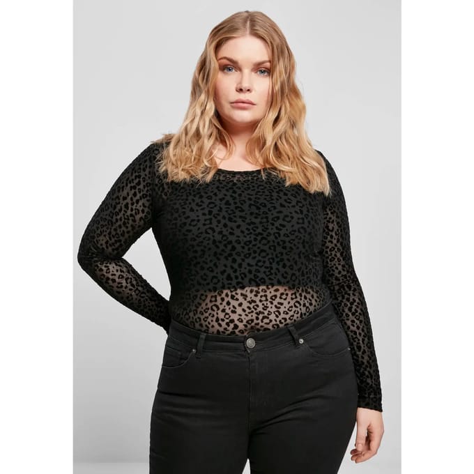 Damesbodysuit Urban Classics flock lace (grandes tailles)