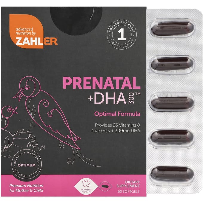 Zahler, Prenataal + DHA 300, 120 zachte capsules