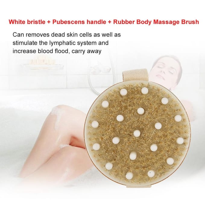 Brosse de Massage Corporel Bain Douche Exfoliation Détoxification Laveur beige