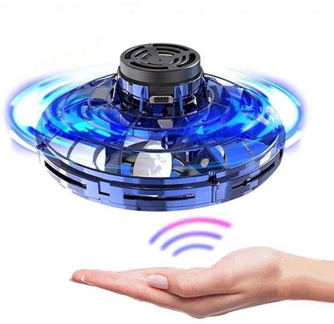 Fly-nova Vliegende Spinner - LED Mini-drone - Blauw
