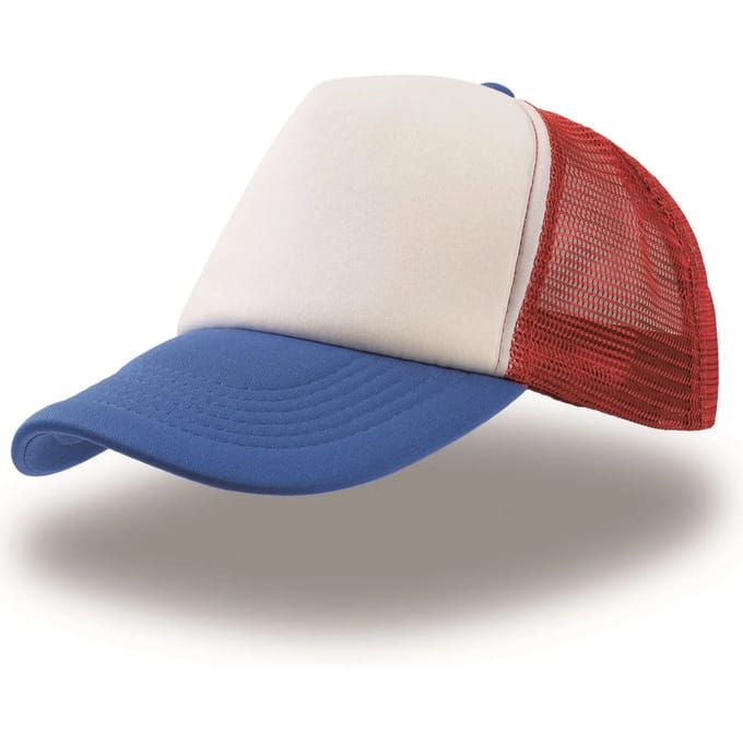 Atlantis Headwear Rapper Cap AT505 - WHITE/RED/ROYAL - One size