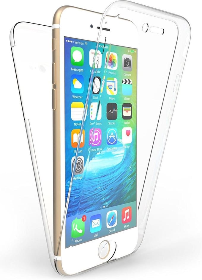 Hoesje geschikt voor iPhone 6 / 6s + Screenprotector - 2 in 1 Siliconen TPU Case Transparant - iCall