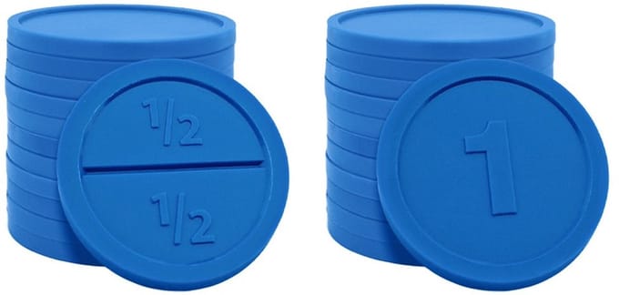 CombiCraft plastic ronde breekmunten blauw - Ø29mm - 250 stuks