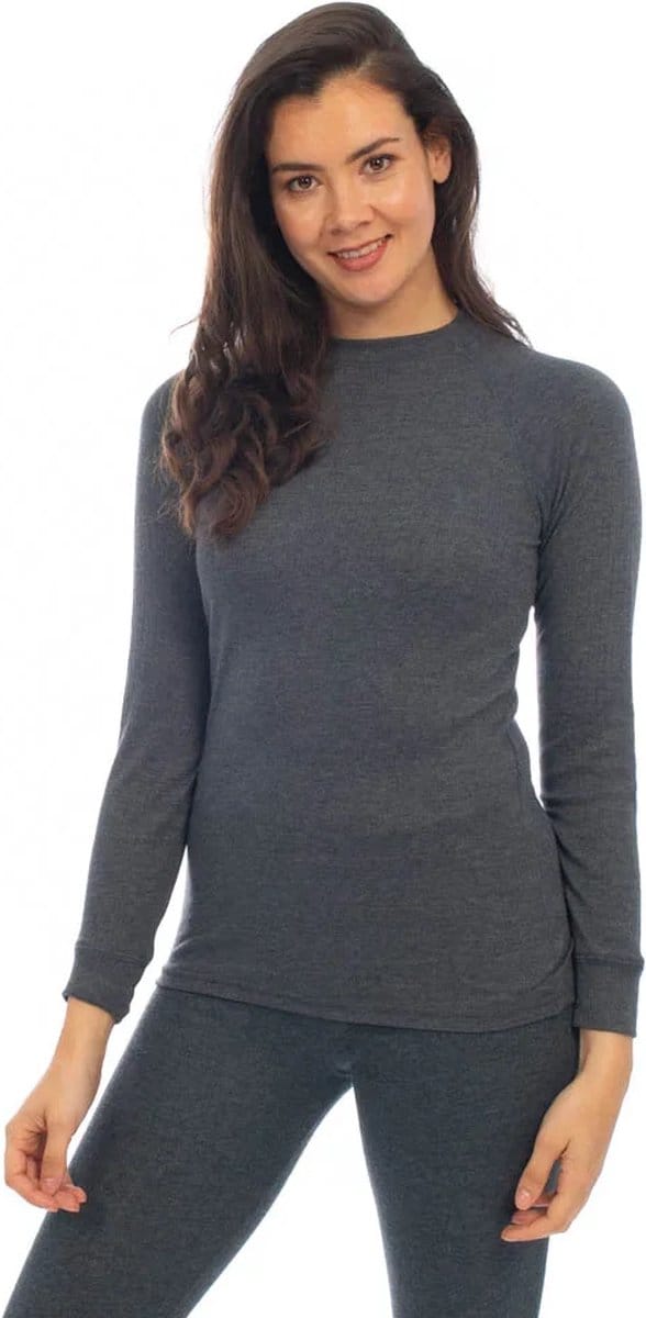 Thermokleding Set - Thermobroek + Thermoshirt - Dames - Antraciet - S