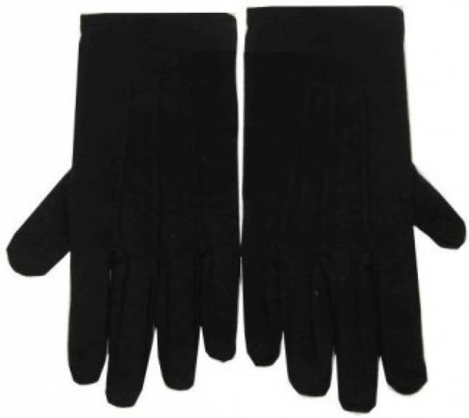 Pieten katoenen handschoenen kort zwart.