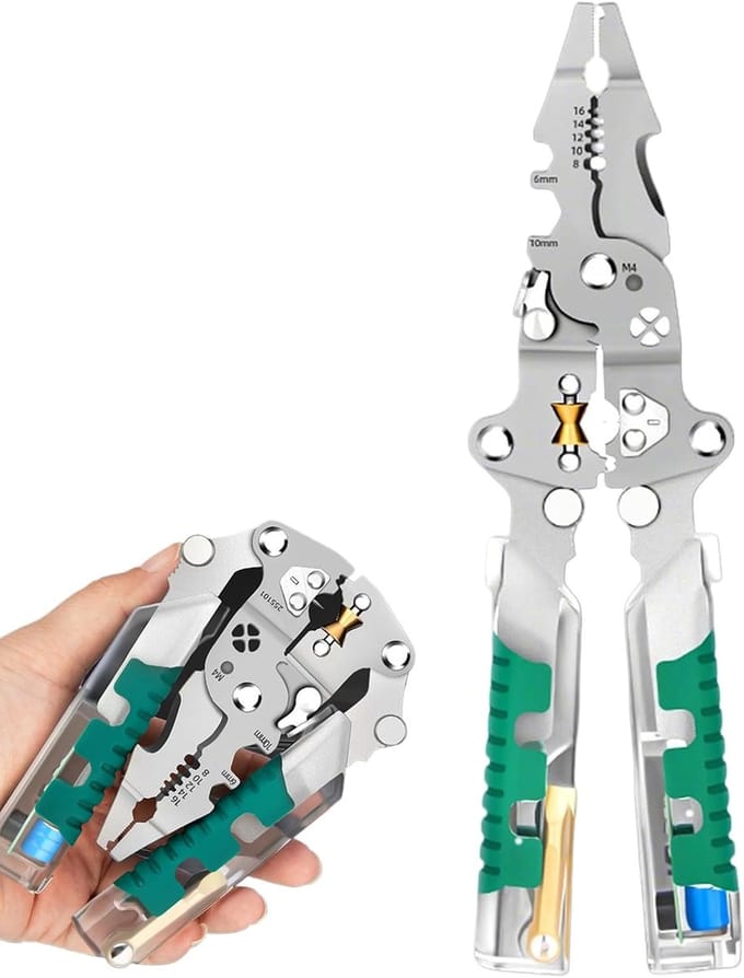 Draadstripper - Elektrisch gereedschap - Elektra werk - Multifunctioneel ontwerp - 215 mm lengte - Grijs