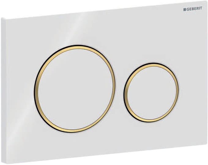 Geberit Sigma20 bedieningsplaat - 2-toets spoeling - ronde knoppen - dualflush - wit goud