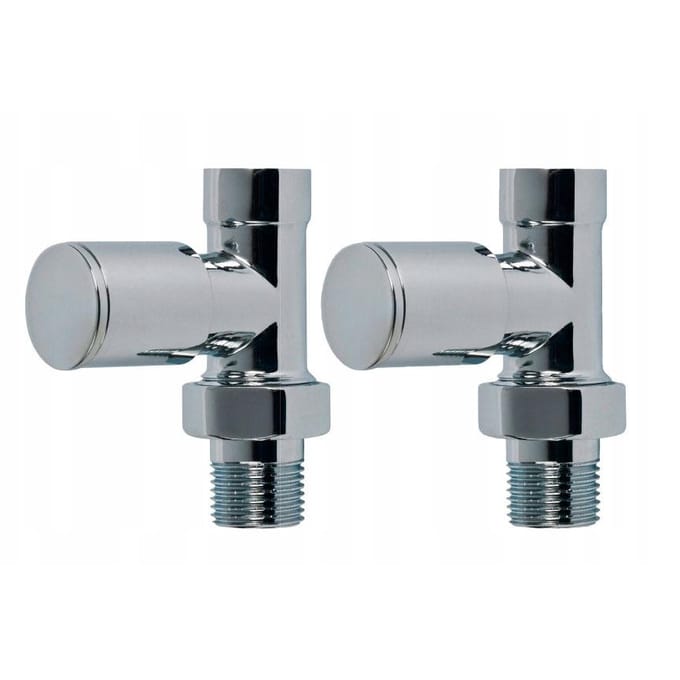 Invena CZ-30-P15 Rechte Radiatorkraan Set - Chroom