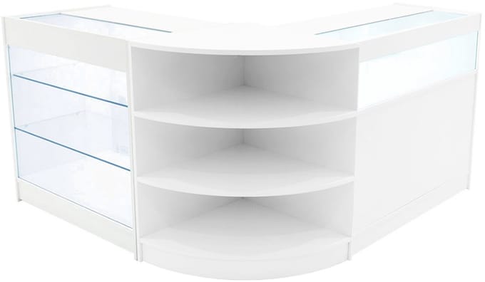 Demeter led-winkeltoonbankset - wit - k900/b900/lm60 - met gehard glas