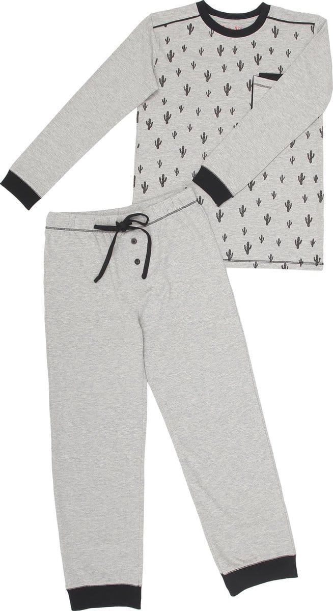 La-V pyjama sets voor jongens met all over print Grijs 164-170