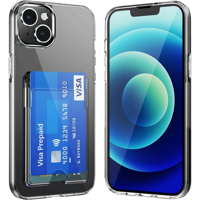 Mocaa Schokbestendig iPhone 14 Hoesje Pasruimte Transparant