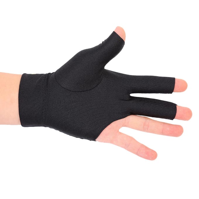 Snooker Biljart Keu Poolhandschoenen Linkerhand Open Drie Vingers Spandex Handschoen black