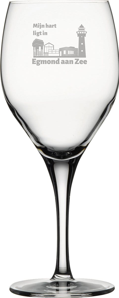 Gegraveerde witte wijnglas 34cl Egmond aan Zee