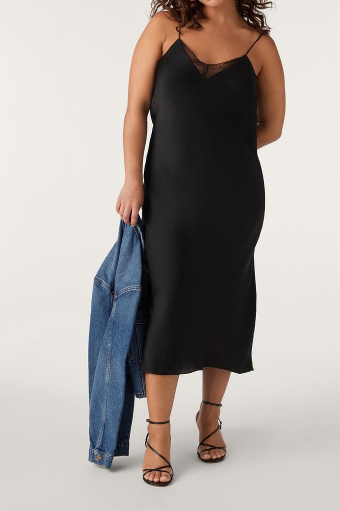 BA&SH Robe Clelia Noir Maat: M | Midi Jurken Outlet | Dames | Zwart