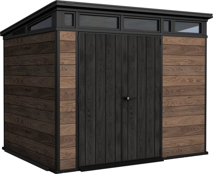 Keter Walnut Pent 97 Tuinhuis - 279x218x226 cm – Donker Bruin