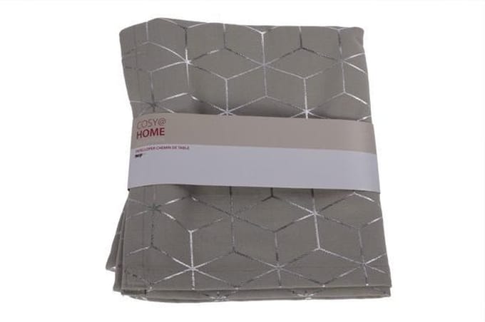 Cosy&Trendy tafelloper - Geo Silver - 40 x 180 cm