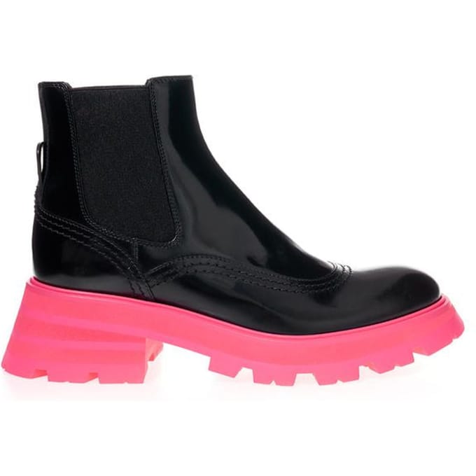 Chelsea Boots Fluo Pink Sole Alexander Mcqueen