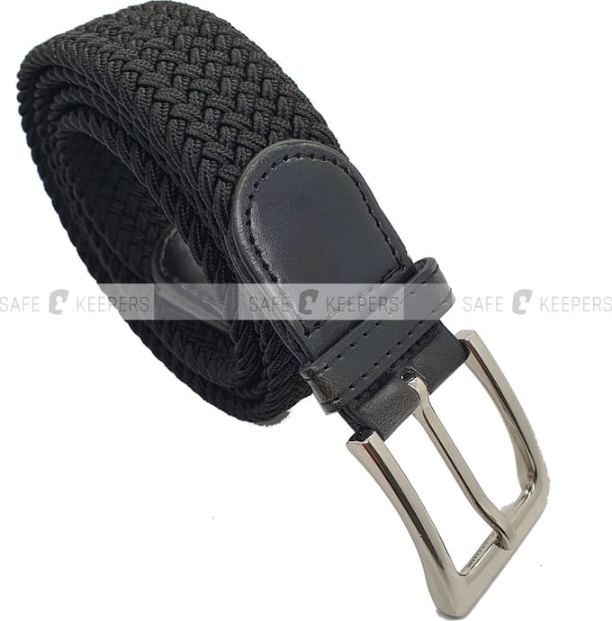 Safekeepers Elastische riem - Stretch Broekriem - Zwart en Blauw