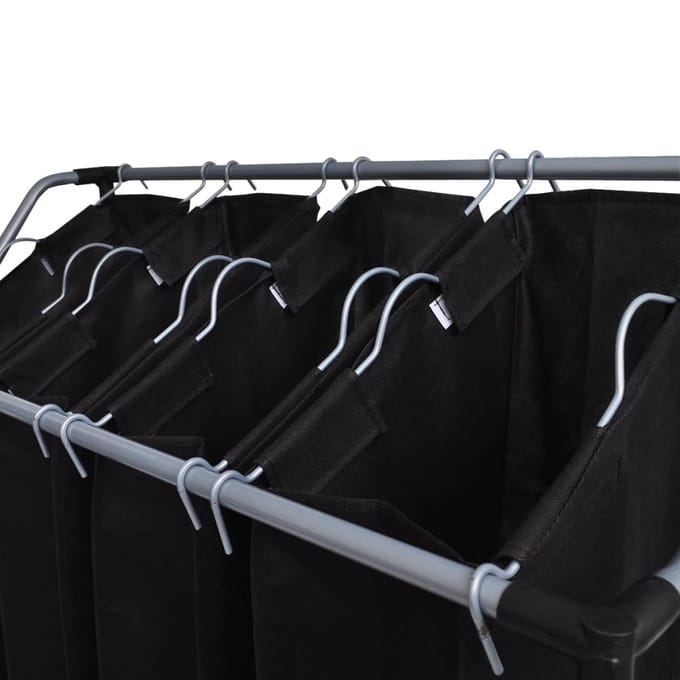 vidaXL - Wassorteerders - met - zakken - 2 - st - zwart - en - grijs