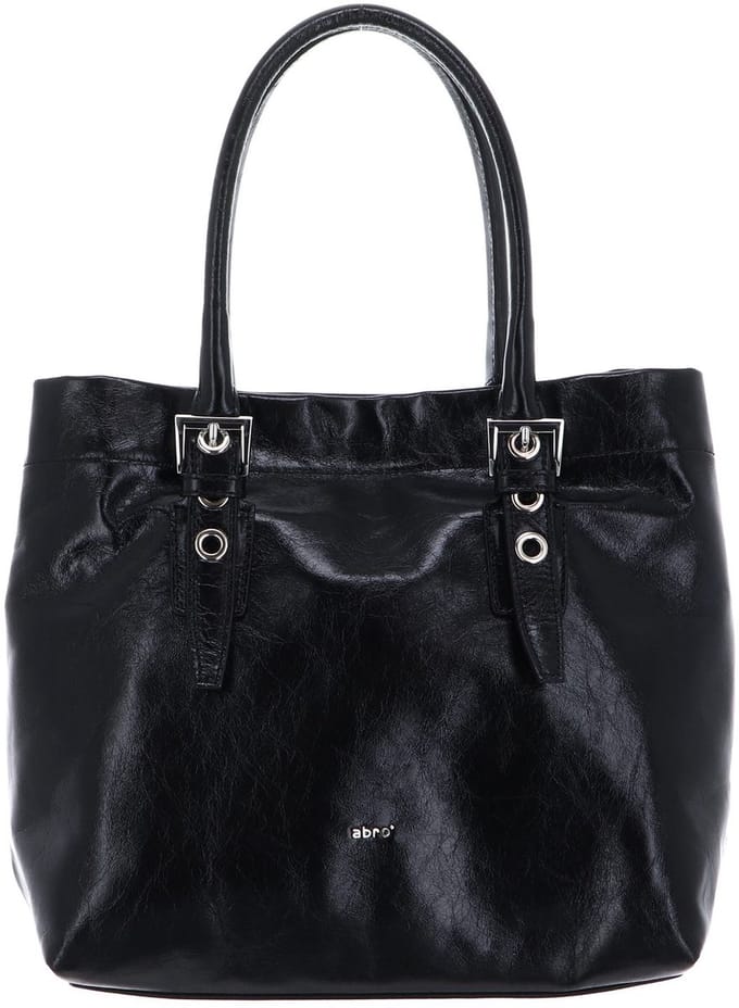 abro handtas schoudertas Leder Alias Soft Shopper BY MY SIDE Black / Nickel zwart
