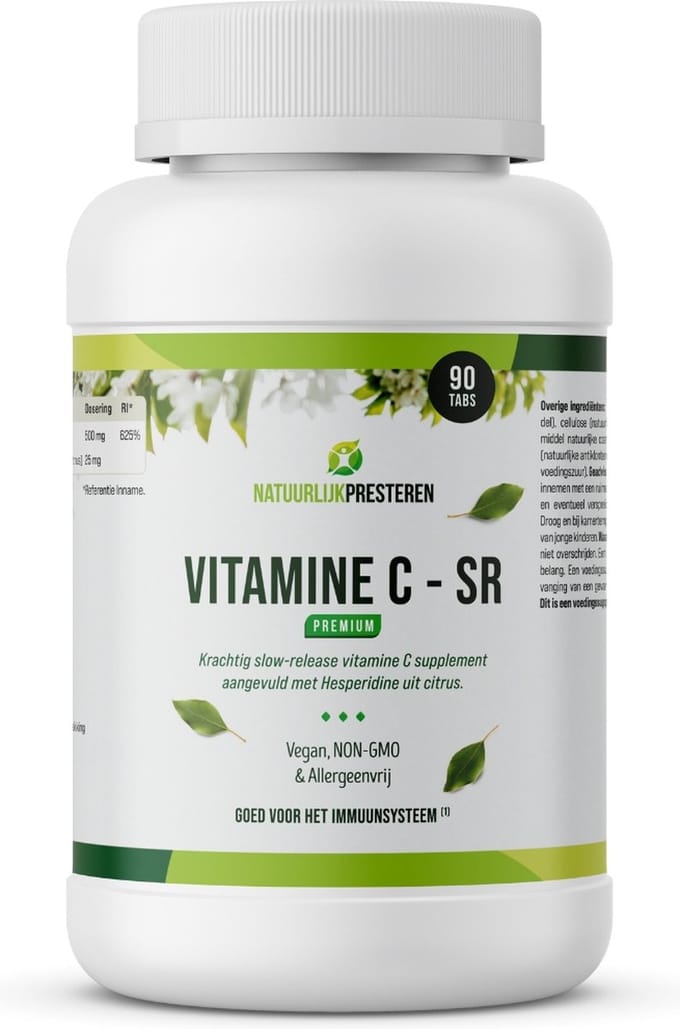 Vitamine C - 500 mg Slow Release Tabletten - Met Antioxidant Hesperidine uit Citrus - 90 tabs