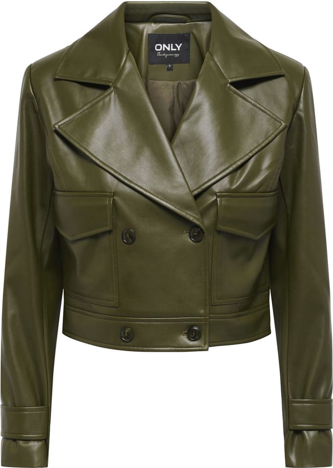 ONLY - ONLKIM FAUX LEATHER CARGO JACKET CC OTW - Dames - Gewatteerde jassen