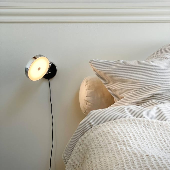 Dyberg Larsen LED wandlamp Starlight, chroom Ø 14 cm, dimbaar.