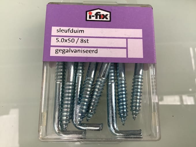 Ifix. sleufduim 5x50mm 8 stuks gegalvaniseerd. Ophang haak.