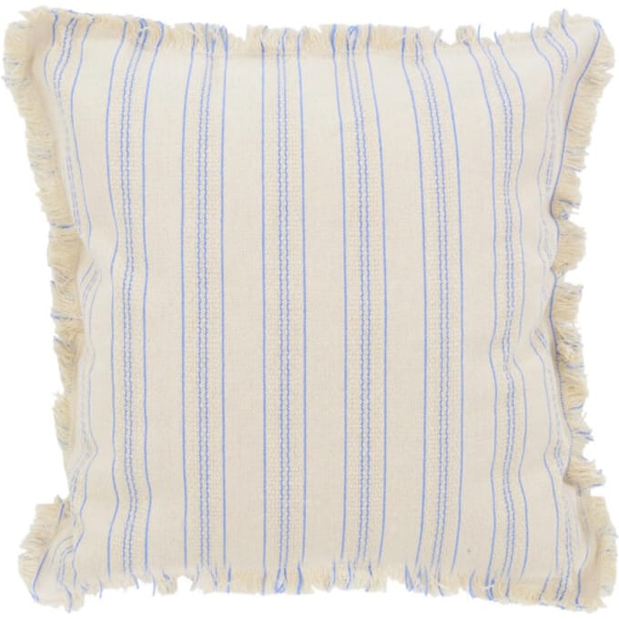 NOVÉE Sierkussen yuna stripe blauw | 45 x 45 cm | katoen/linnen