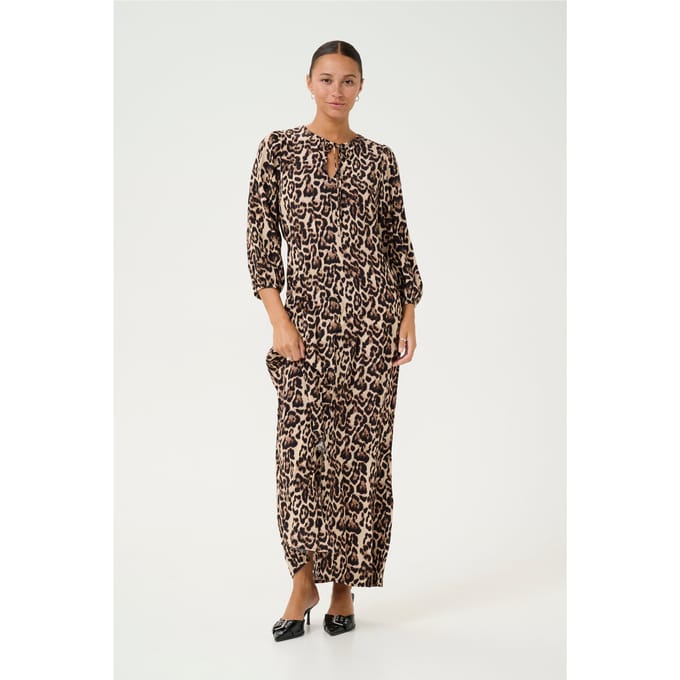 Jurk Tight fit Naturel Leopard Print