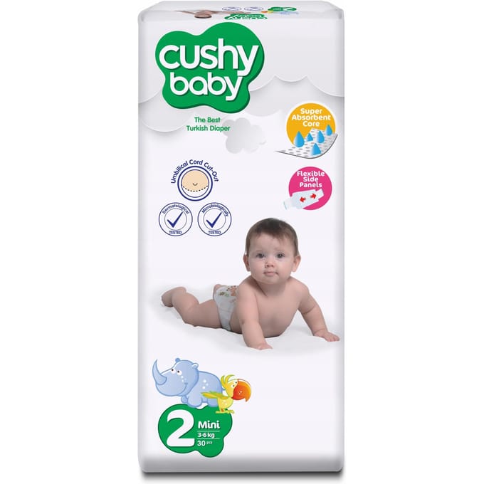 Couches jetables Cushy Baby taille 2, 30 pièces.