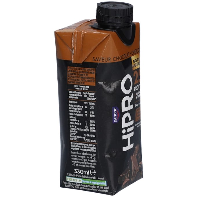 Danone HiPRO Eiwitshake – Chocolade – 25g Proteïne – 8 x 330ml – Lactosevrij