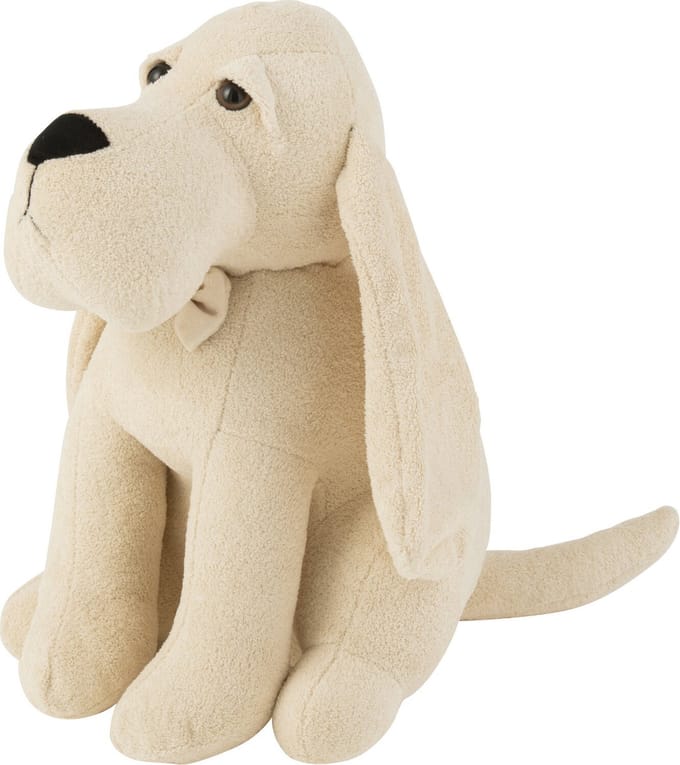 J-Line deurstopper Hond Vlinderdas - textiel - ecru
