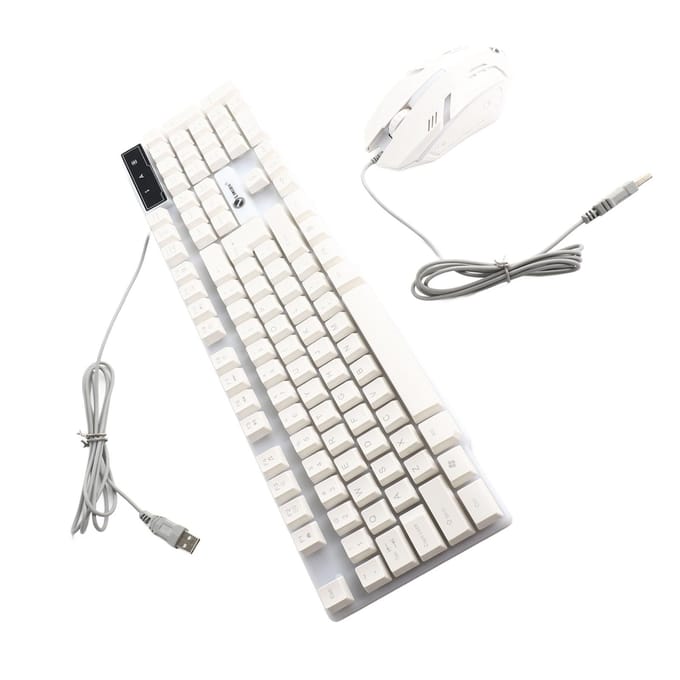 USB Gaming Toetsenbord en USB Muis Combo LED Backlit Toetsenbord Stevig Duurzaam Kleurrijk Gloeiend Gaming zwart