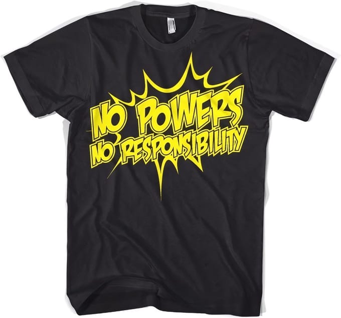 Hybris No Powers No Responsibility T-shirt zwart