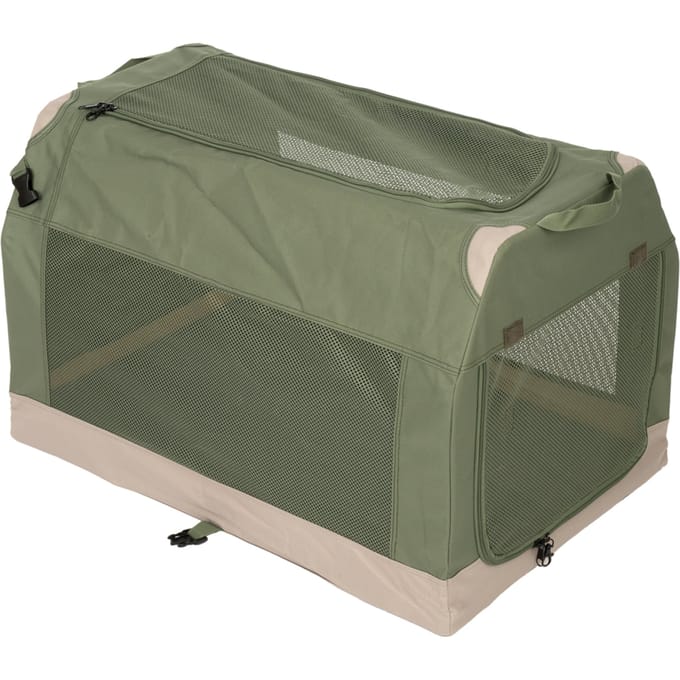 zooplus Basics Opvouwbare hondenkrat met opening 91x61x58cm, groen