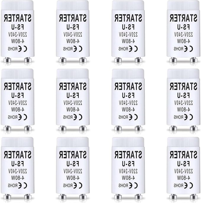 Starterbuis voor lampen en fluorescerend licht, vervangende lampstarter - 12 stuks.