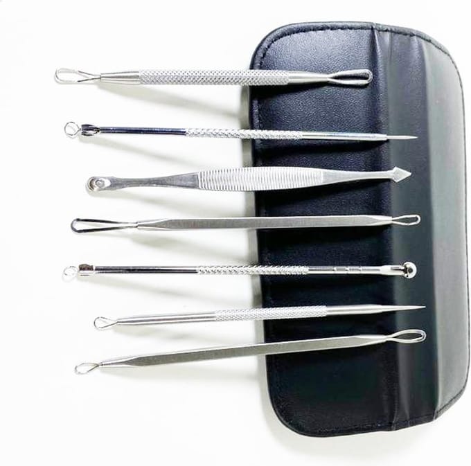 Guardian Beauty Mee-eters verwijderaar Set - 7 Stuks - Roestvrij Staal