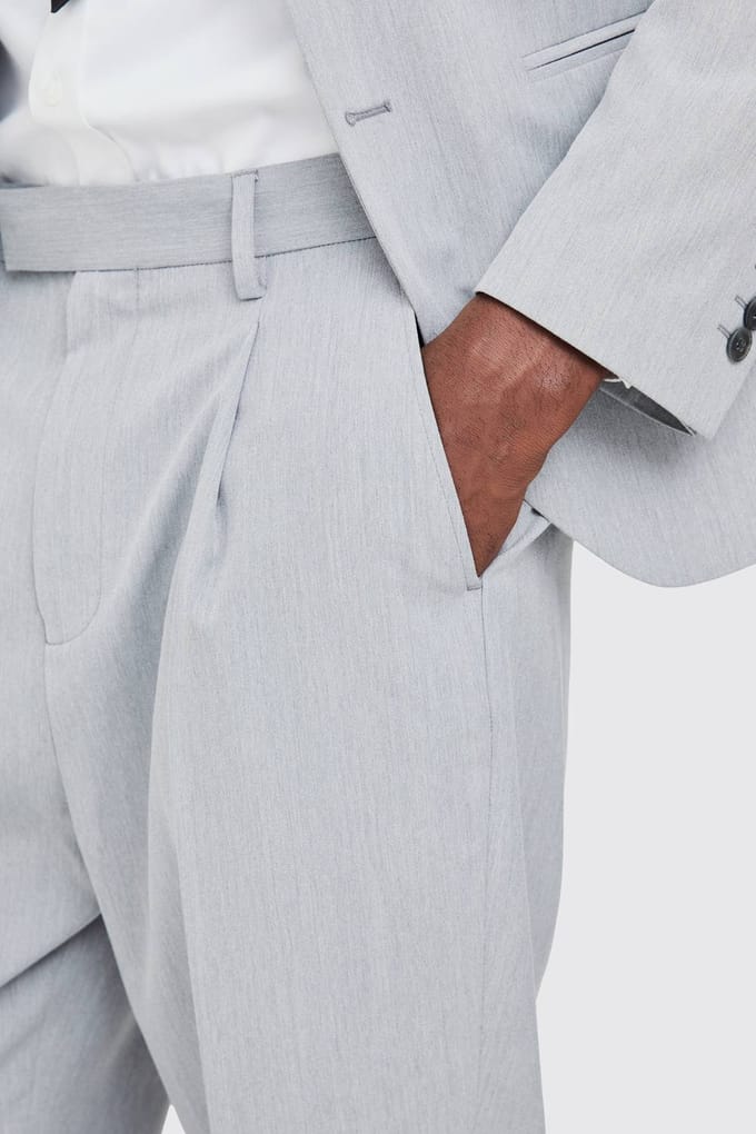 Pantalon met Vaste Taille Hoge Taille Toelopend Kort Gesneden | Grey | Size 36