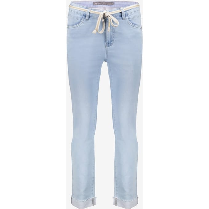 Geisha Jeans + Turn-up Bleached Denim Größe: M | Straight Jeans Outlet | Damen | Blau