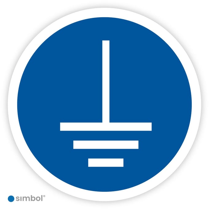 Simbol® - Stickers Aarding Verplicht (M005) - Formaat ø 30 cm.