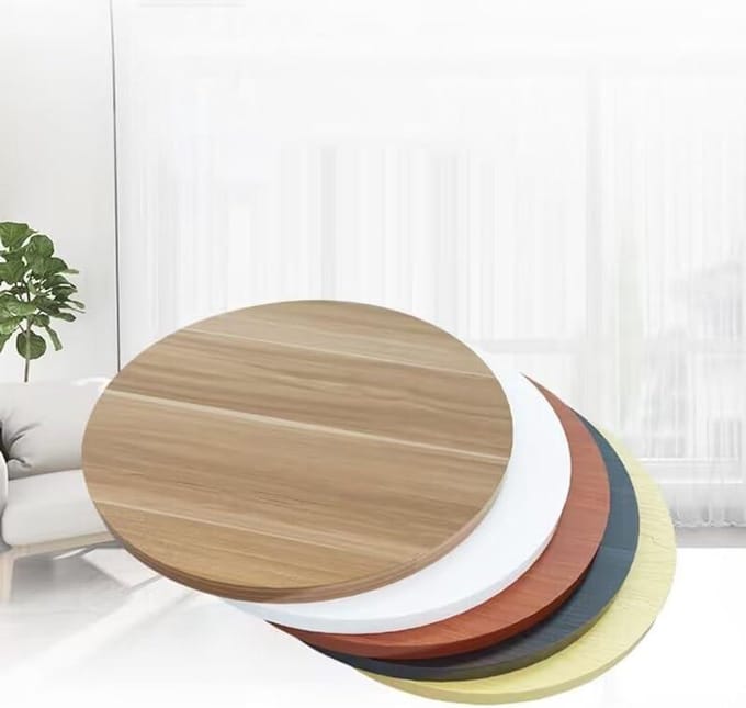 Rond tafelblad - Vervangend blad - Eettafel thuis - Afgeronde randen - 60 cm - Wit