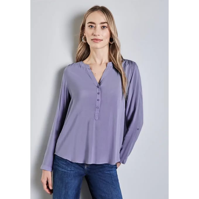 Basic blouse in effen kleur