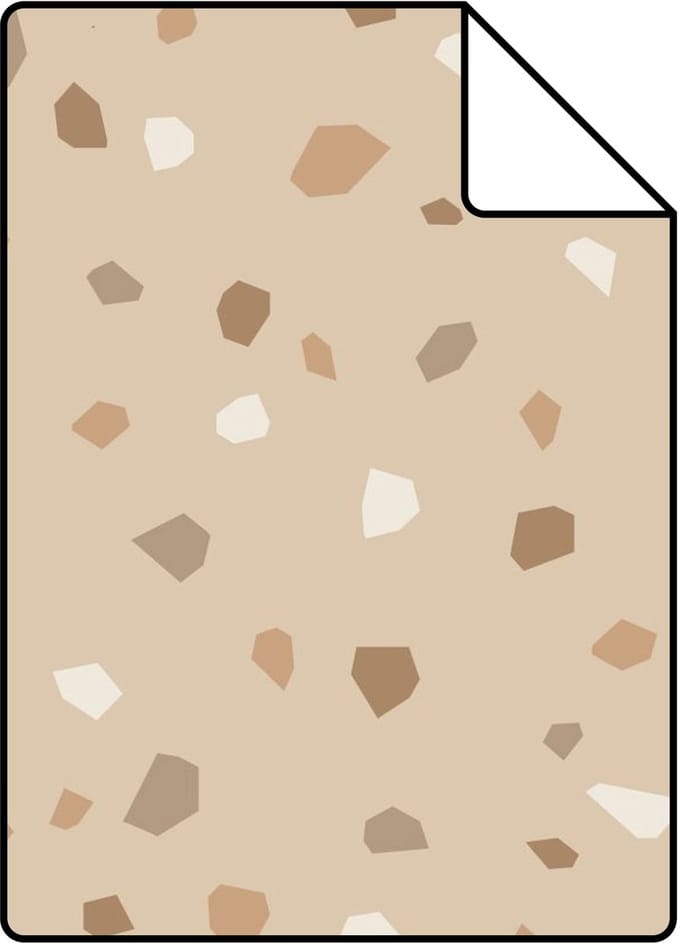 Proefstaal ESTAhome behang terrazzo lichtbeige - 26.5 x 21 cm - 139826-S